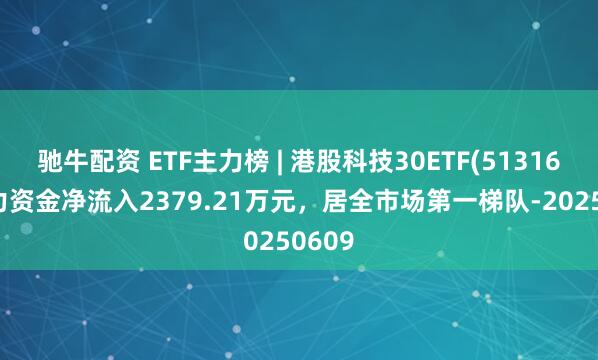 驰牛配资 ETF主力榜 | 港股科技30ETF(513160)主力资金净流入2379.21万元,居全市场第一梯队-20250609