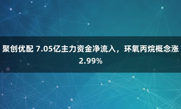 聚创优配 7.05亿主力资金净流入，环氧丙烷概念涨2.99%